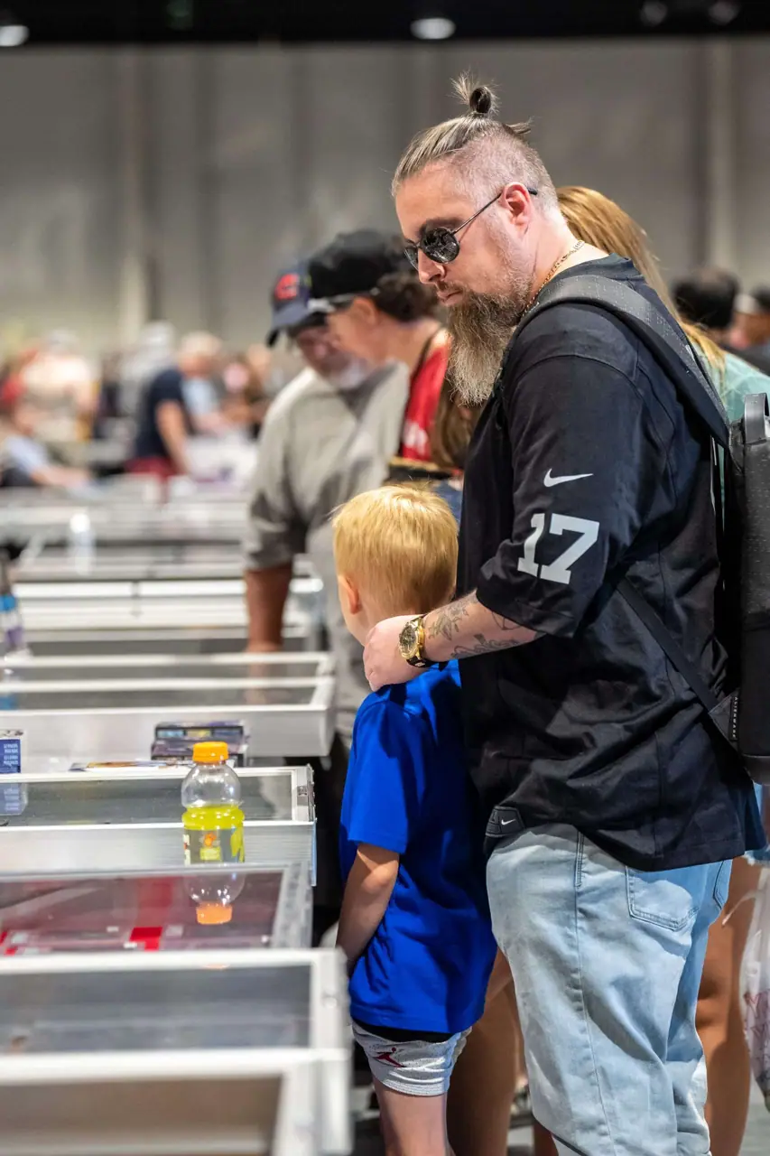 Collectors and vendor tables at a past Las Vegas Card Show
