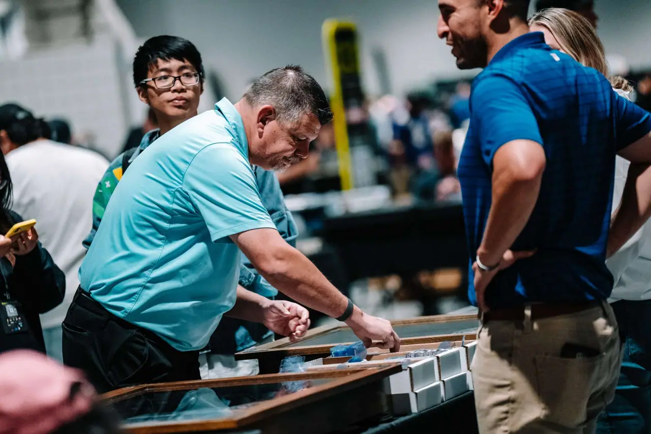 Collectors and vendor tables at a past Las Vegas Card Show