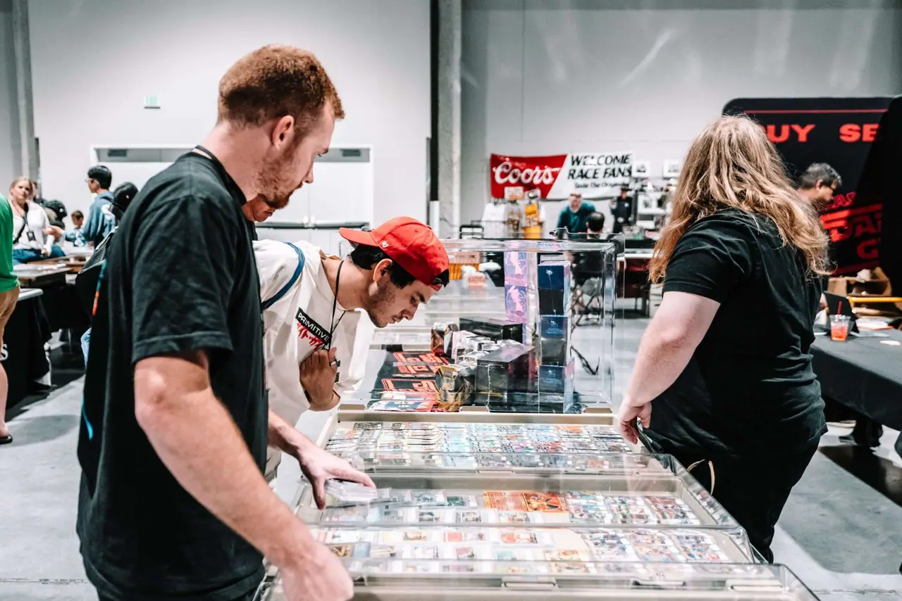 Collectors and vendor tables at a past Las Vegas Card Show
