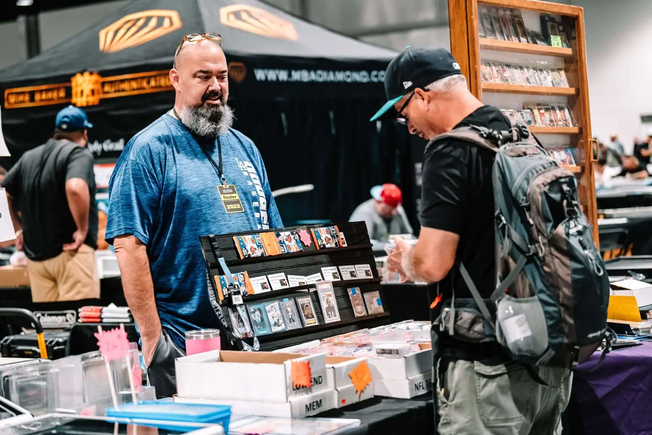 Collectors and vendor tables at a past Las Vegas Card Show