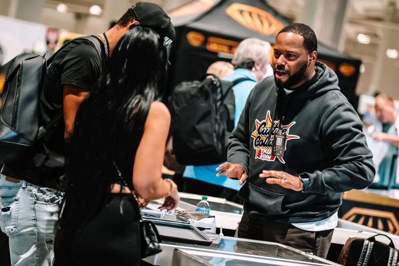 Collectors and vendor tables at a past Las Vegas Card Show