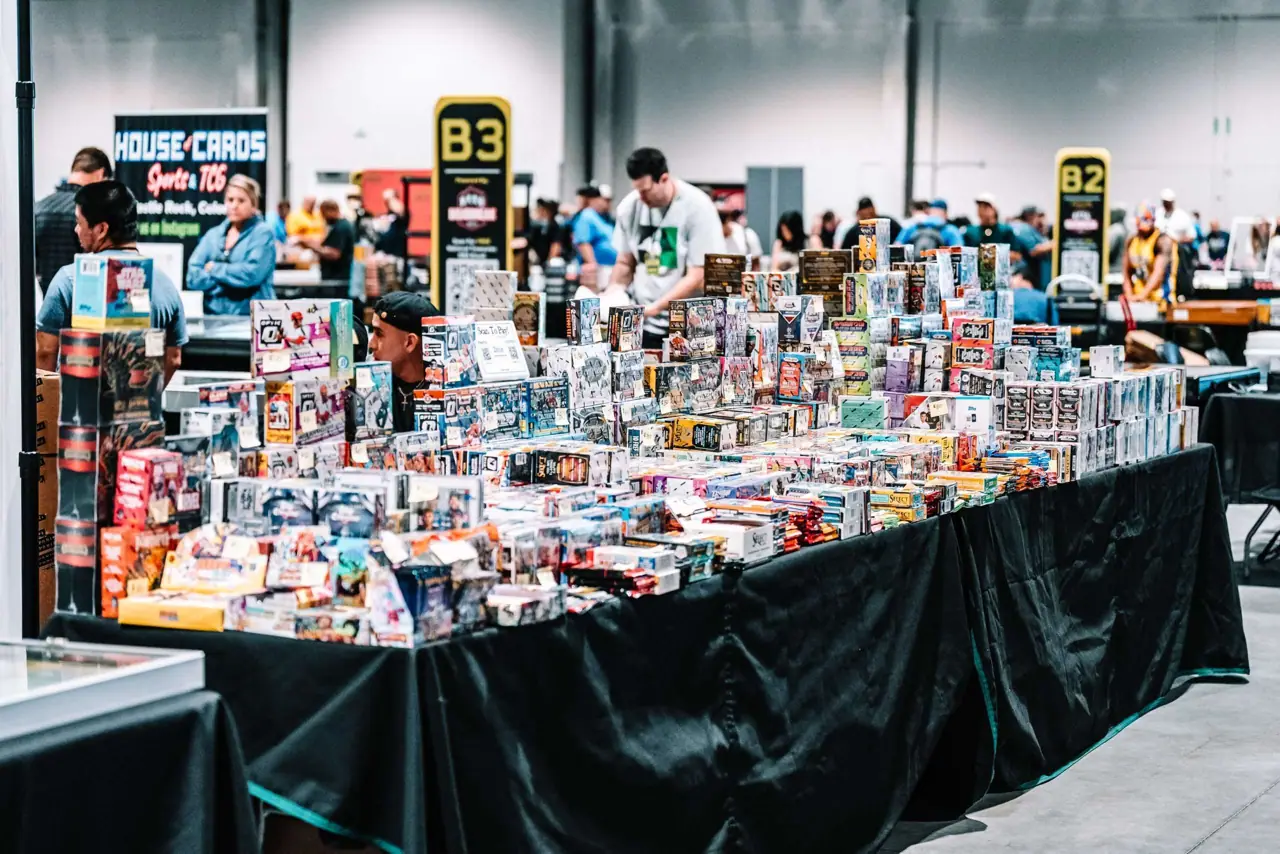 Collectors and vendor tables at a past Las Vegas Card Show