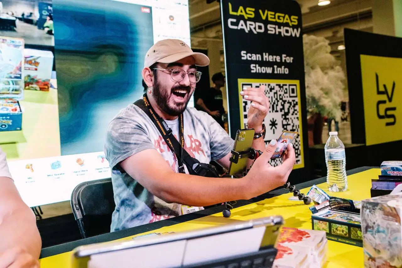 Collectors and vendor tables at a past Las Vegas Card Show