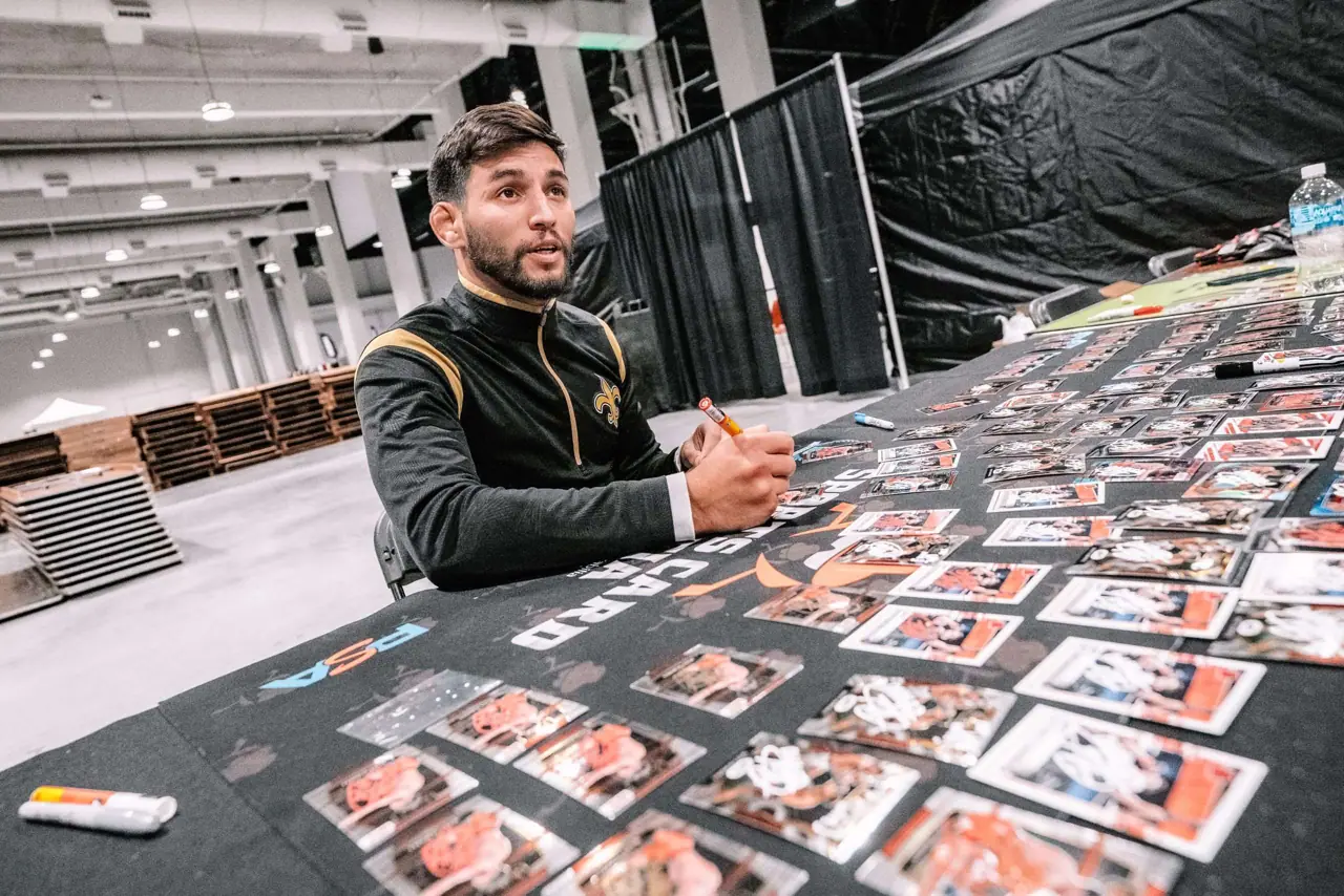 Collectors and vendor tables at a past Las Vegas Card Show