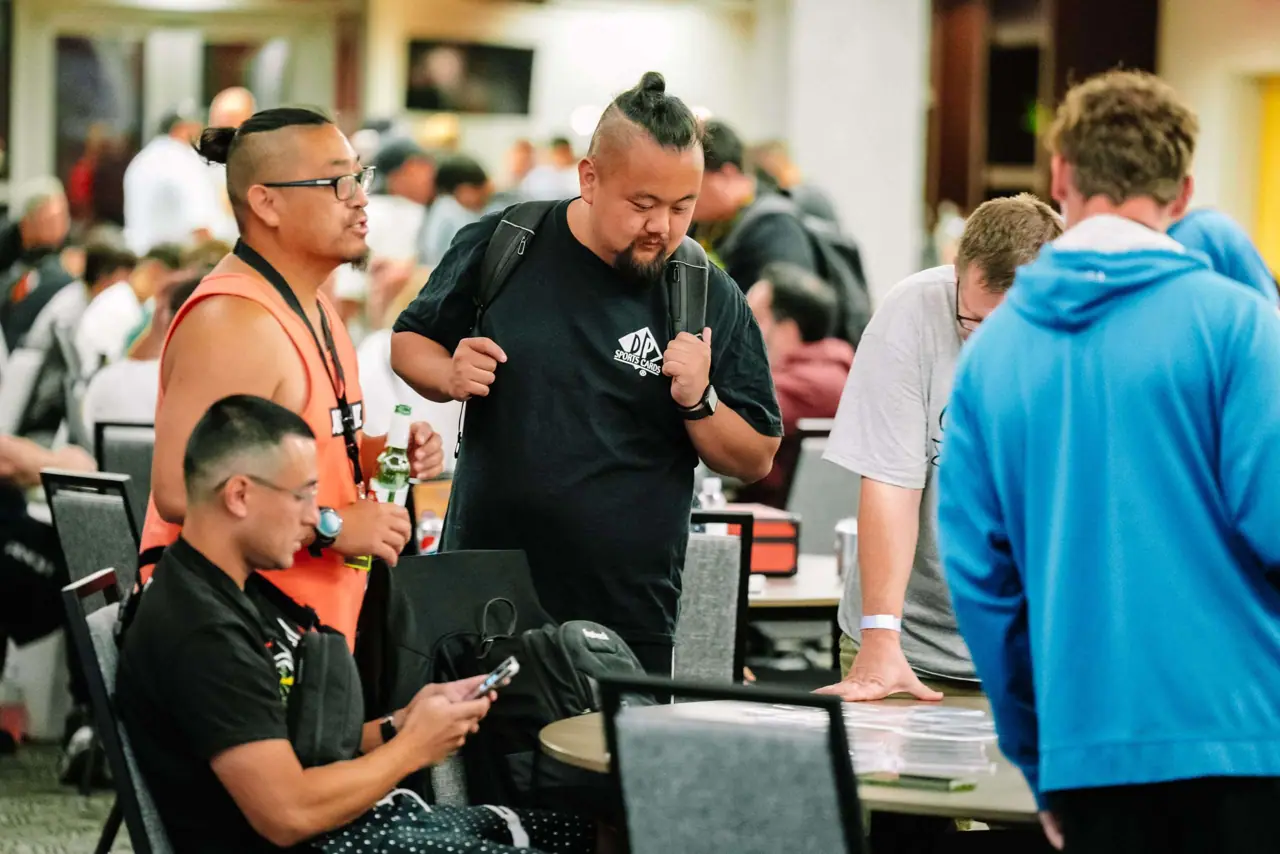 Collectors and vendor tables at a past Las Vegas Card Show