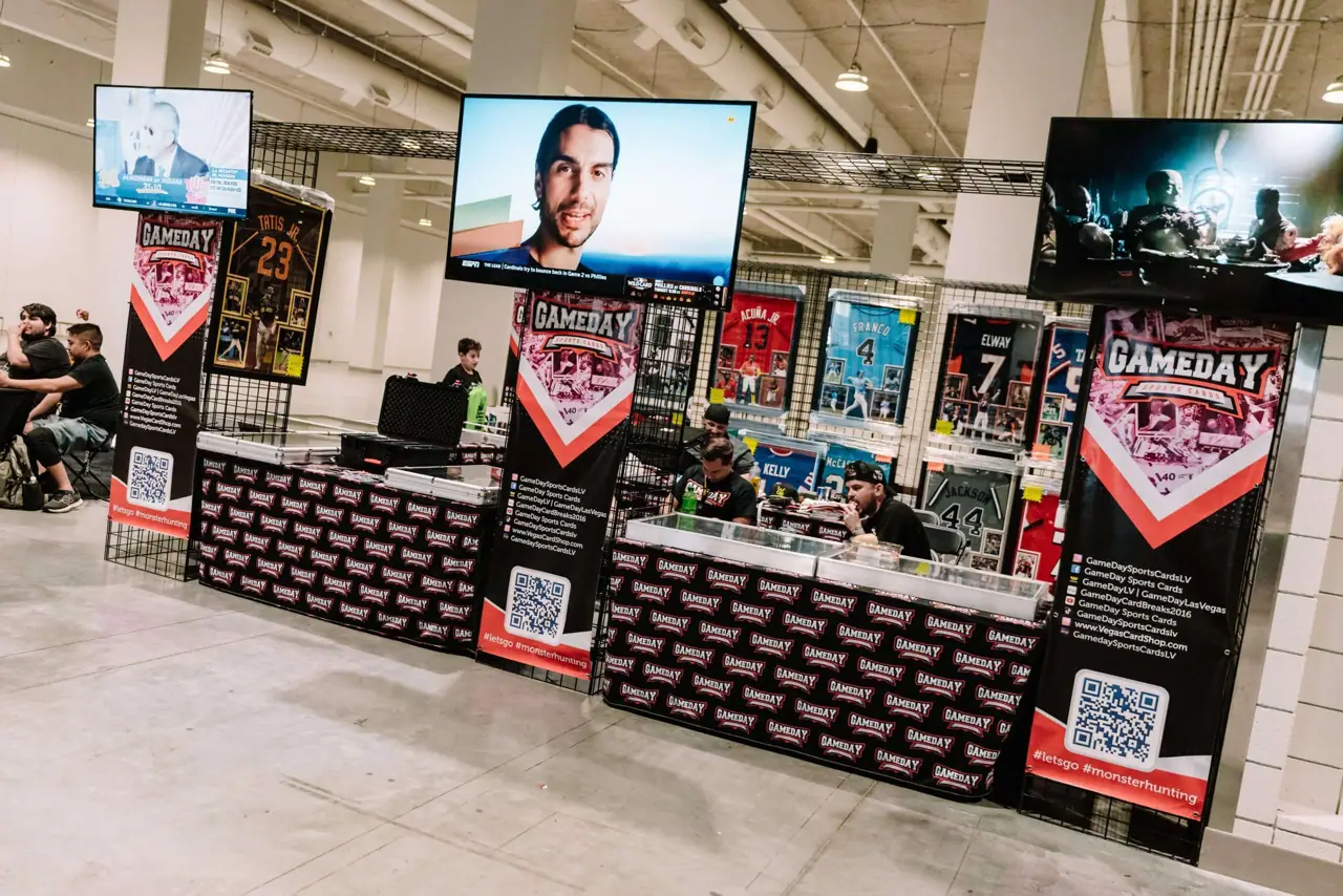 Collectors and vendor tables at a past Las Vegas Card Show