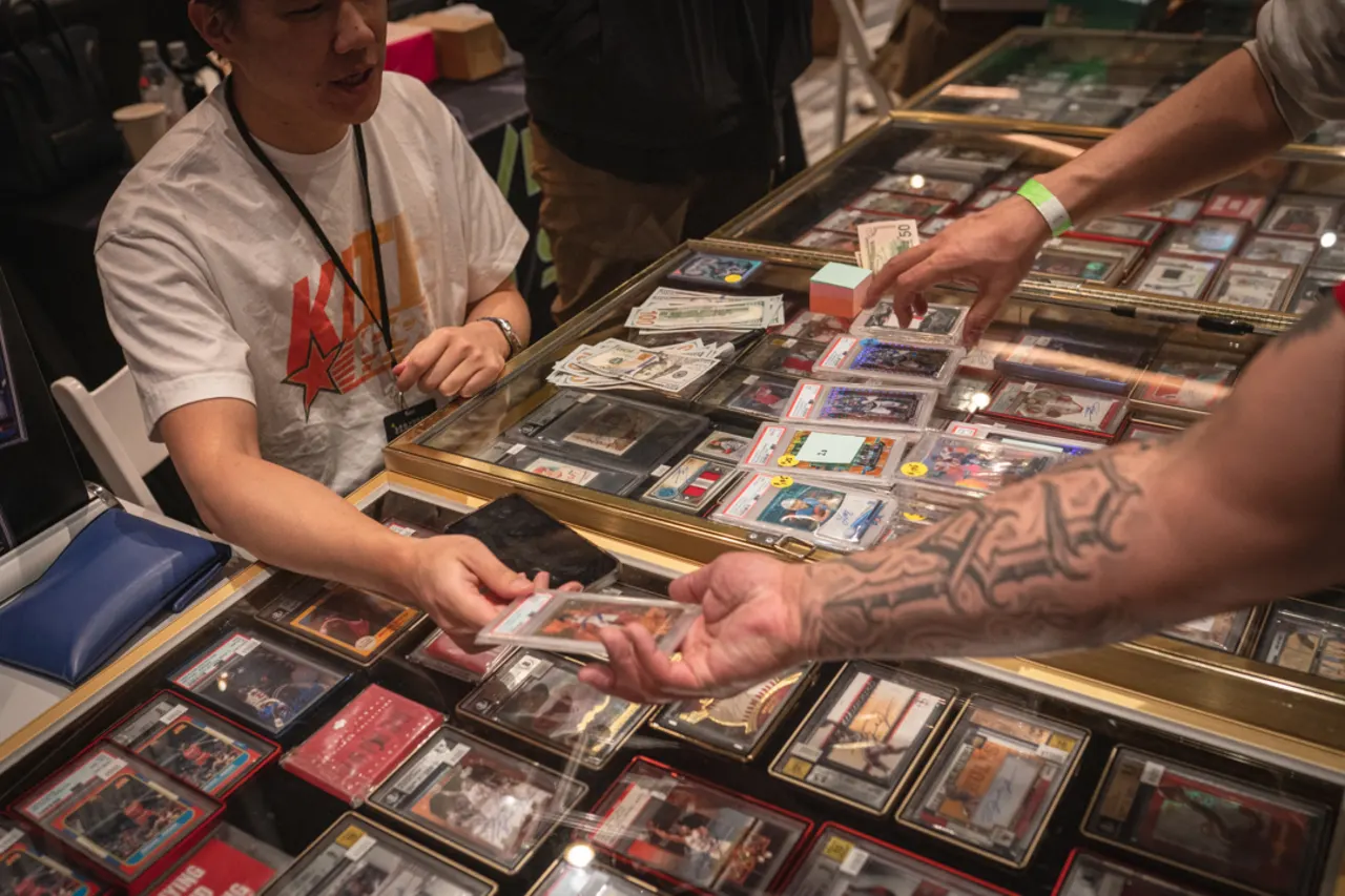 Collectors and vendor tables at a past Las Vegas Card Show